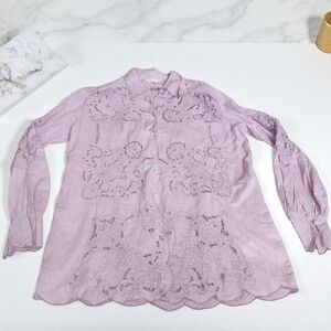 Anthropologie  Scalloped Button Down shirt